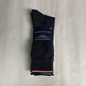 New Tommy Hilfiger Socks Men’s 4 Pair Blue & Gray Dress Crew Sock Casual Preppy